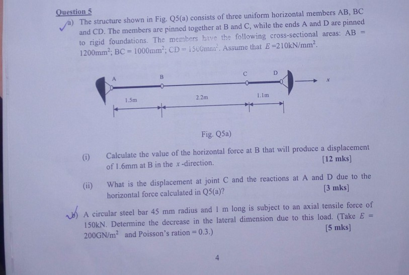 Solved Question 5 a) The structure shown in Fig. Q5(a) | Chegg.com