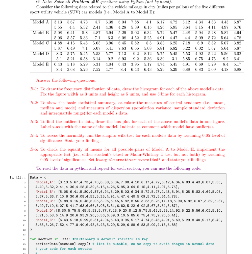 Solved i Note: Solve all Problem #B questions using Python | Chegg.com