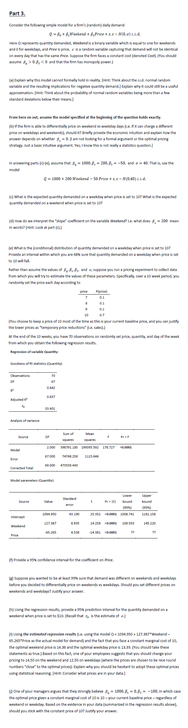 Solved Part 3. Consider the following simple model for a | Chegg.com
