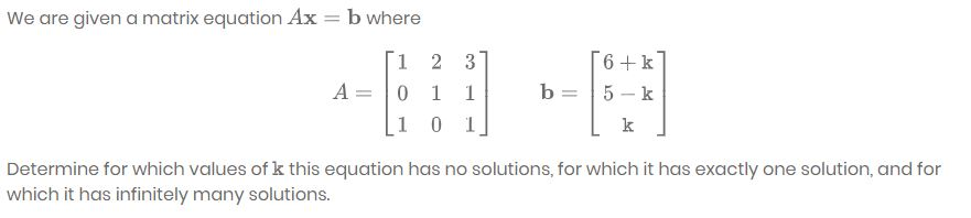 Solved We are given a matrix equation Ax = b where + A= ſi 2 | Chegg.com