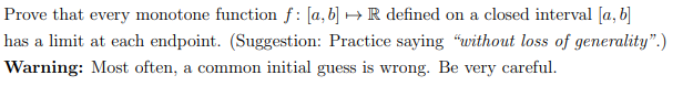 Solved Prove That Every Monotone Function F:[a,b]↦R Defined | Chegg.com