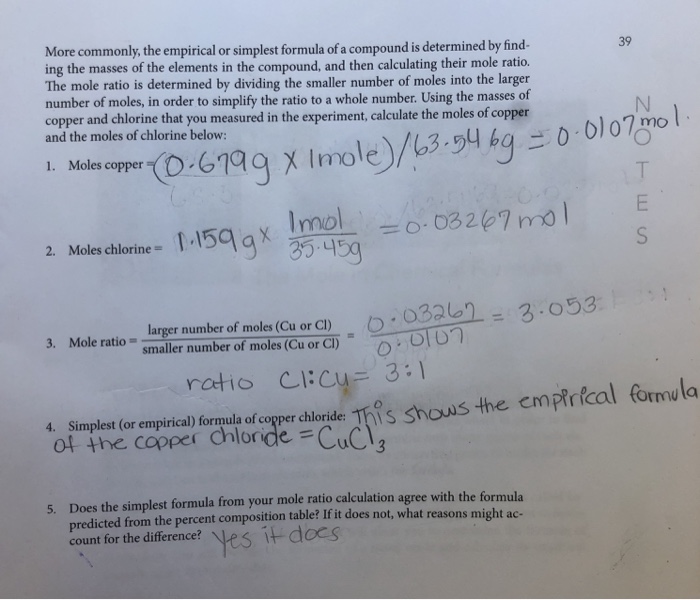 Solved 39 More commonly, the empirical or simplest formula | Chegg.com