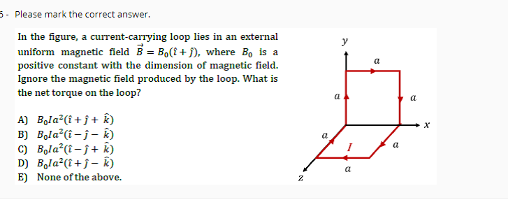 Solved In the figure, a current-carrying loop lies in an | Chegg.com