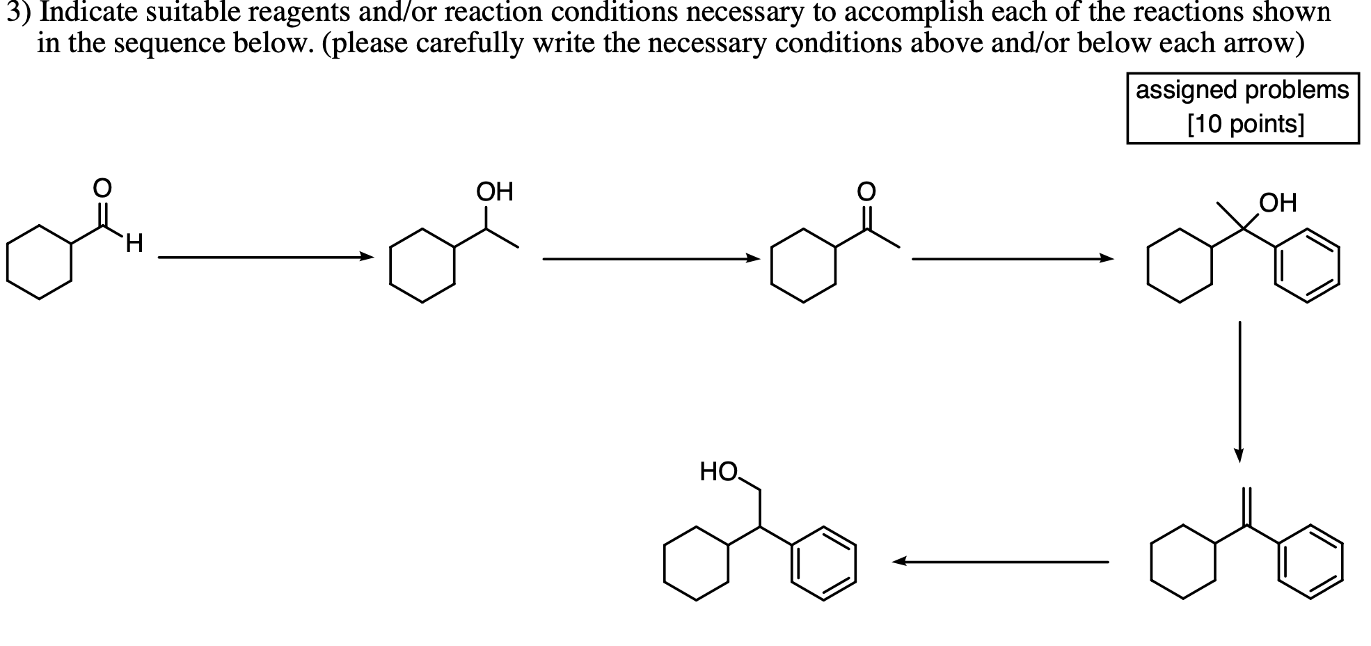 Solved 3) Indicate suitable reagents and/or reaction | Chegg.com