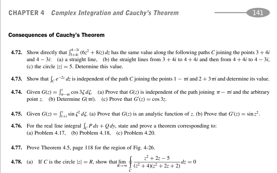 Solved CHAPTER 4 Complex Integration And Cauchy's Theorem | Chegg.com