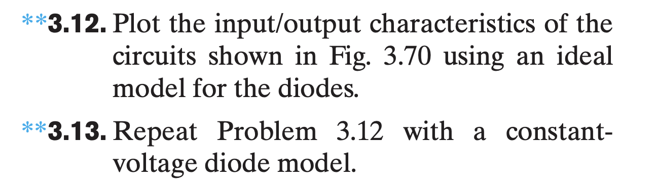 Solved **3.12. Plot the input/output characteristics of the | Chegg.com