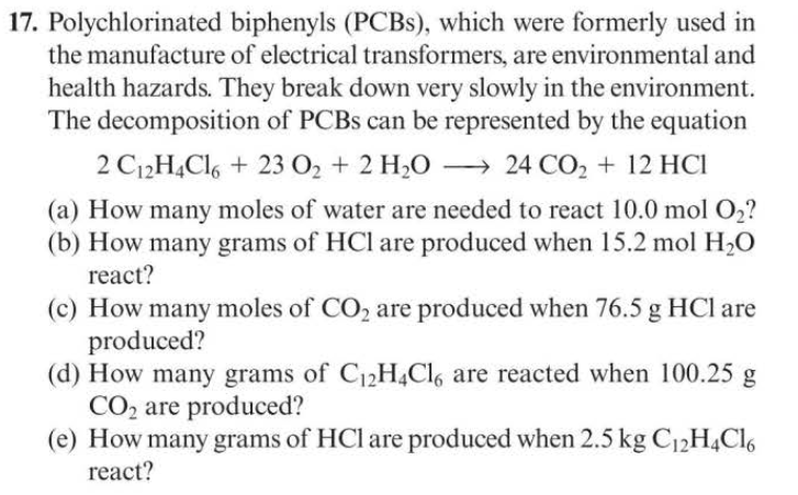 Solved 17 Polychlorinated Biphenyls Pcbs Which Were