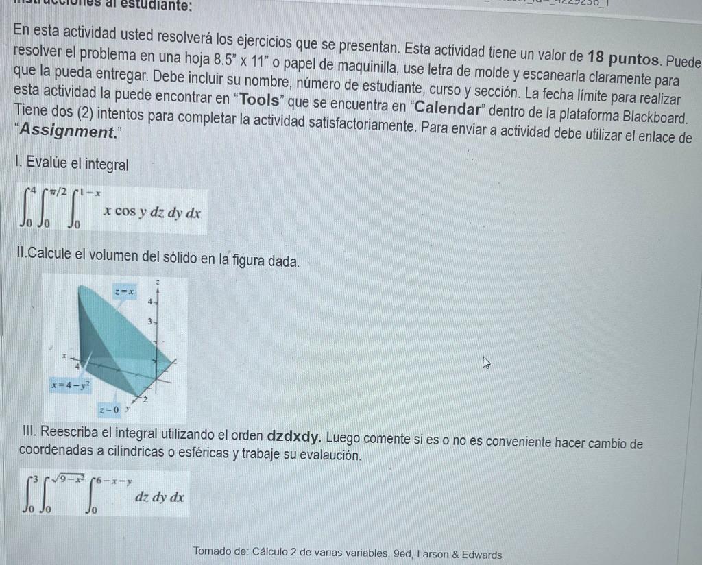 diante: En esta actividad usted resolverá los ejercicios que se presentan. Esta actividad tiene un valor de 18 puntos. Puede