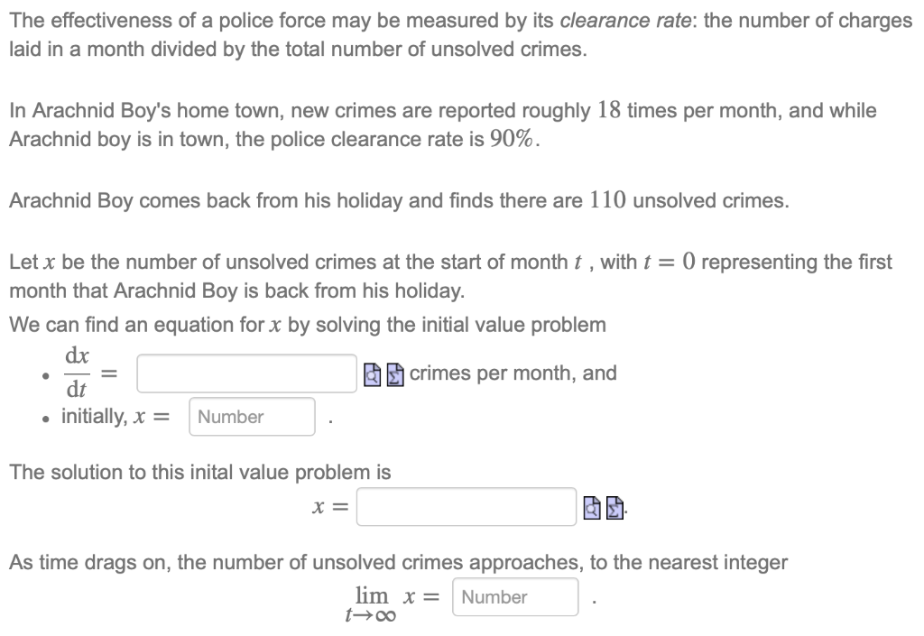 Solved The effectiveness of a police force may be measured | Chegg.com