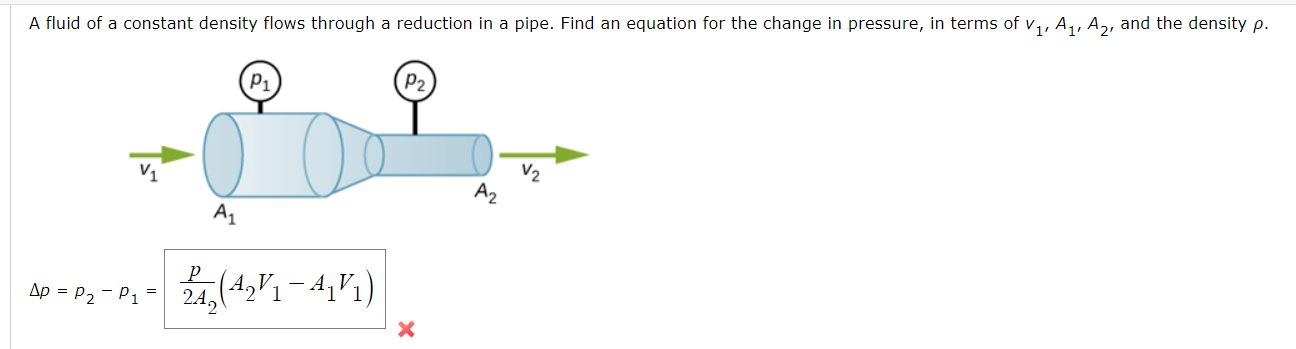 Solved A Fluid Of A Constant Density Flows Through A | Chegg.com