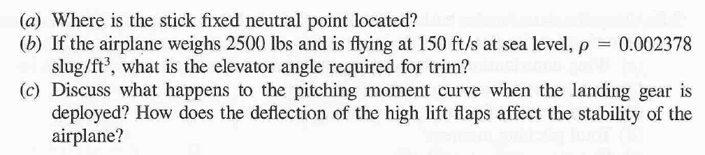 Solved 2.7. The pitching moment characteristics of a general | Chegg.com
