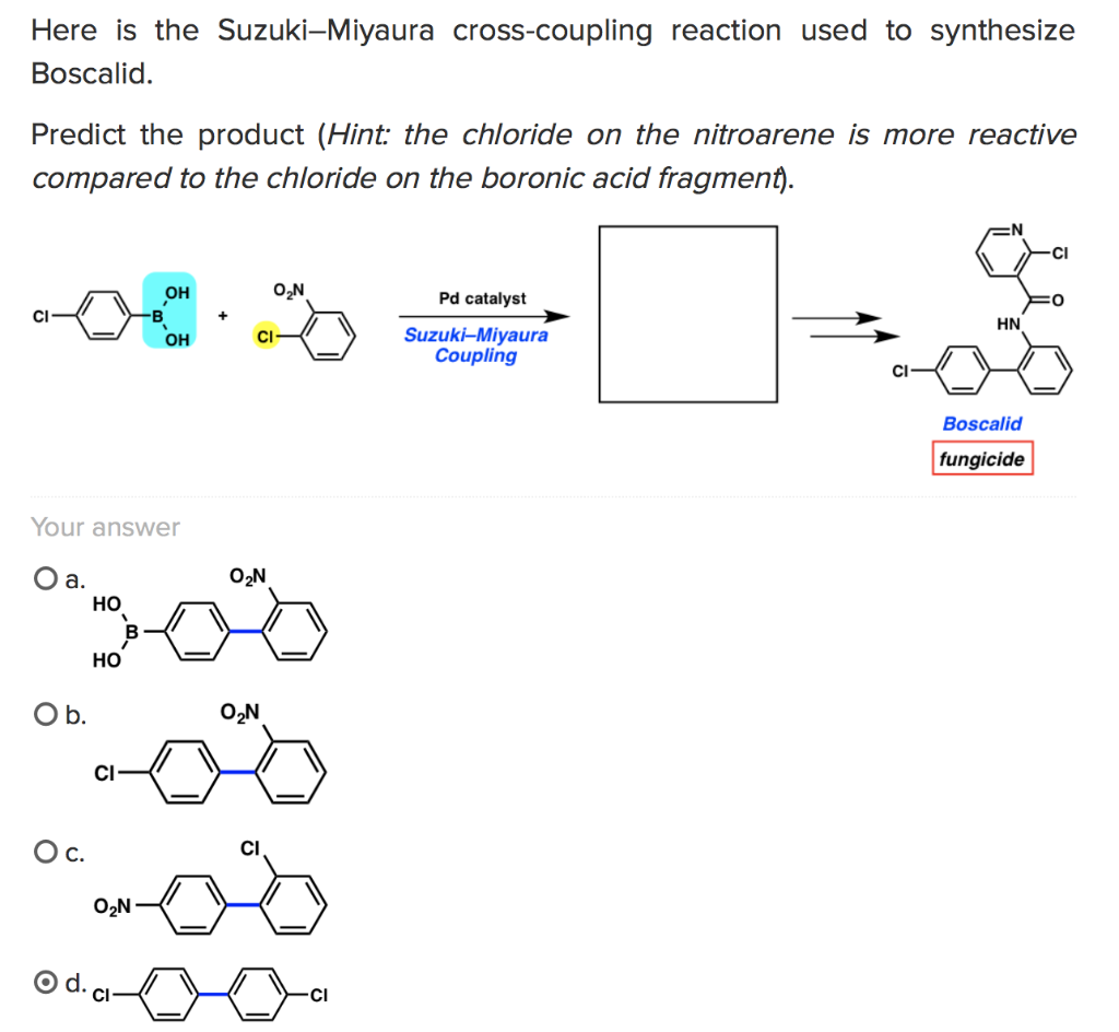 Solved Here Is The Suzuki-Miyaura Cross-coupling Reaction | Chegg.com