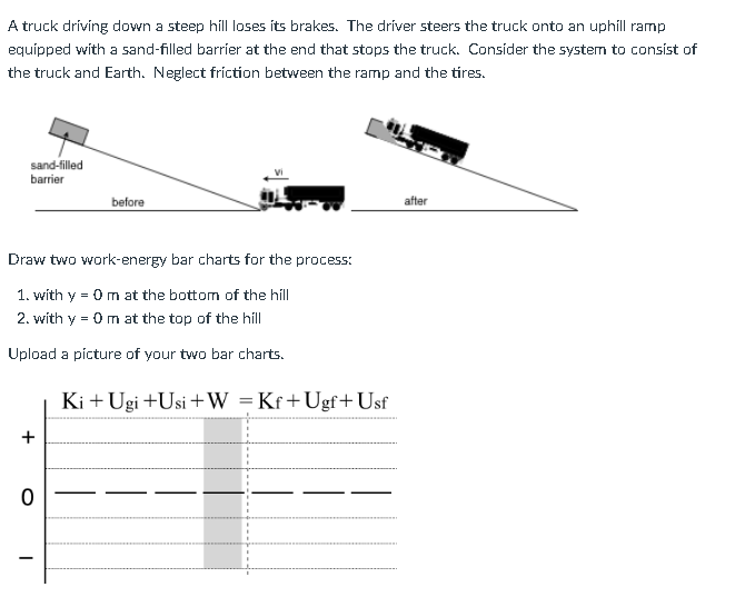 Solved A truck driving down a steep hill loses its brakes.