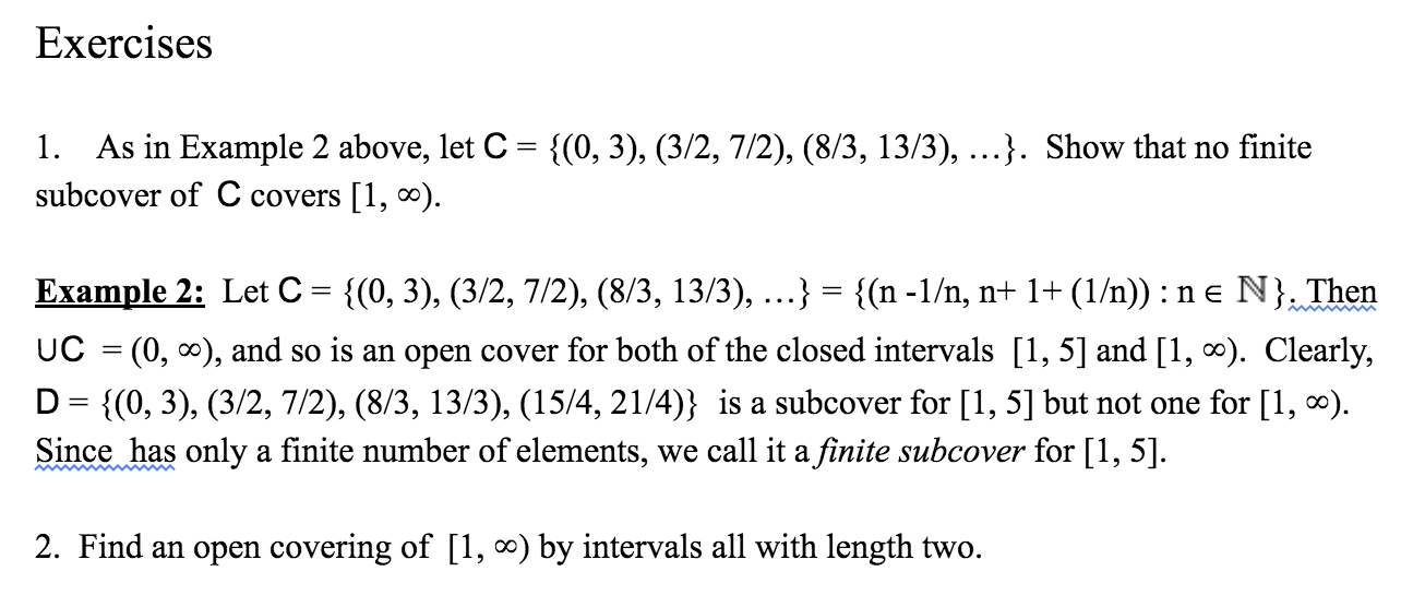 Solved Exercises 1. As in Example 2 above, let C = {(0,3), | Chegg.com