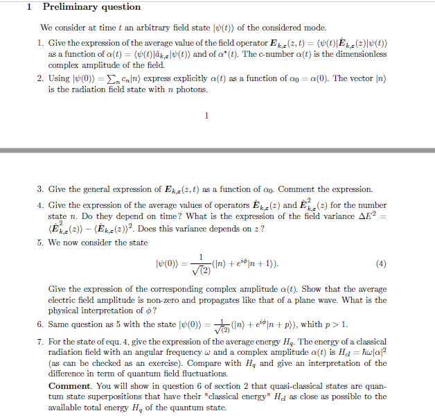 1 Preliminary Question We Consider At Time T An Ar Chegg Com