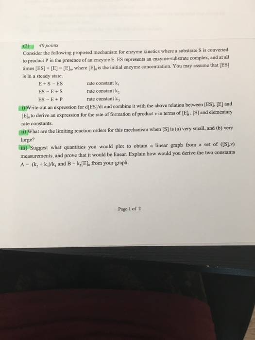 Solved (2)40 points Consider the following proposed | Chegg.com