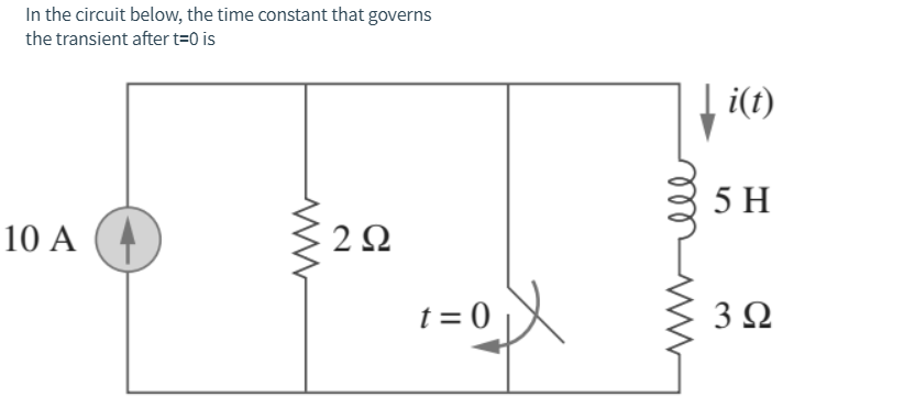 Solved In the circuit below, the time constant that governs | Chegg.com