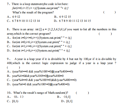 7. There is a loop statement,the code is list here: | Chegg.com