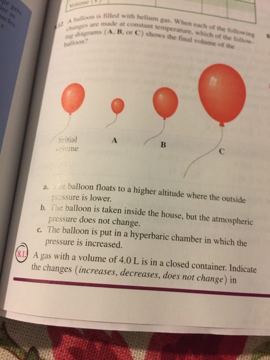 Solved A balloon is filled with helium gas. When each of the