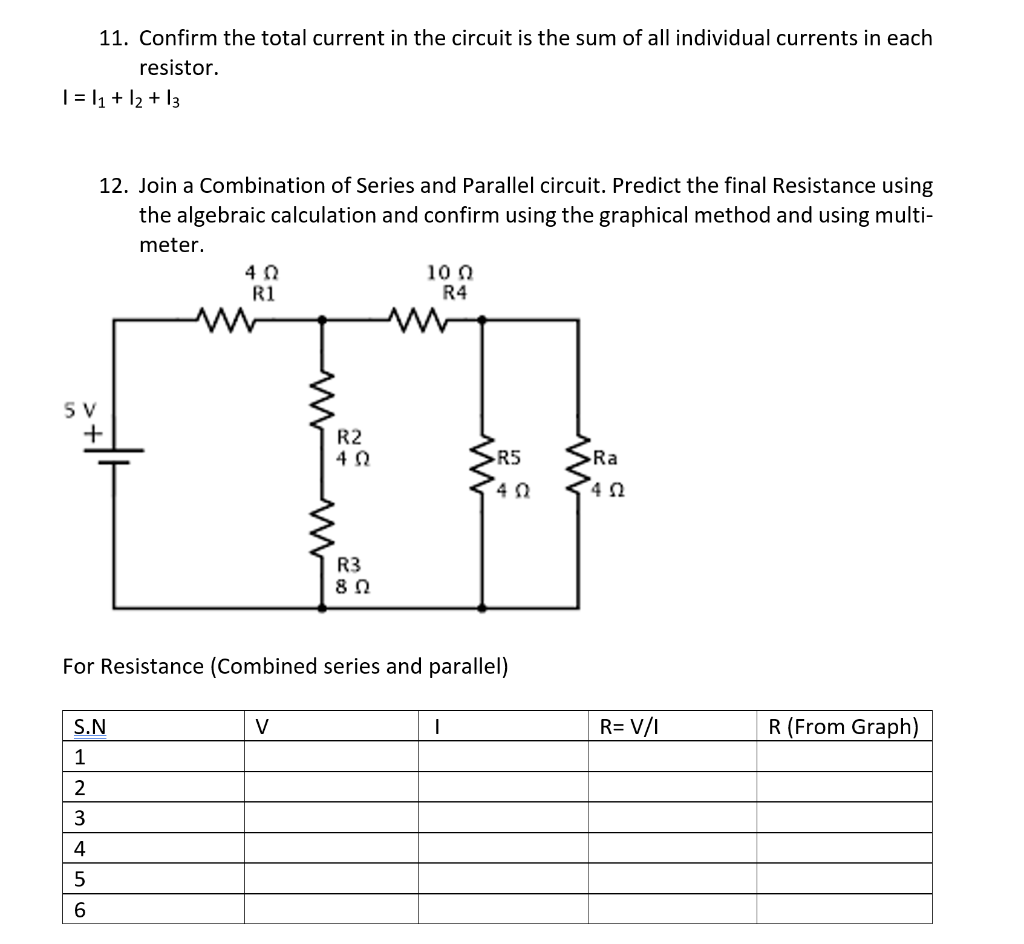 Solved Study of Resistance in series and Parallel. 1st Digit