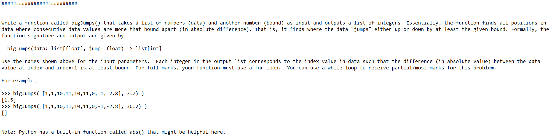 Solved ########################## Write a function called | Chegg.com