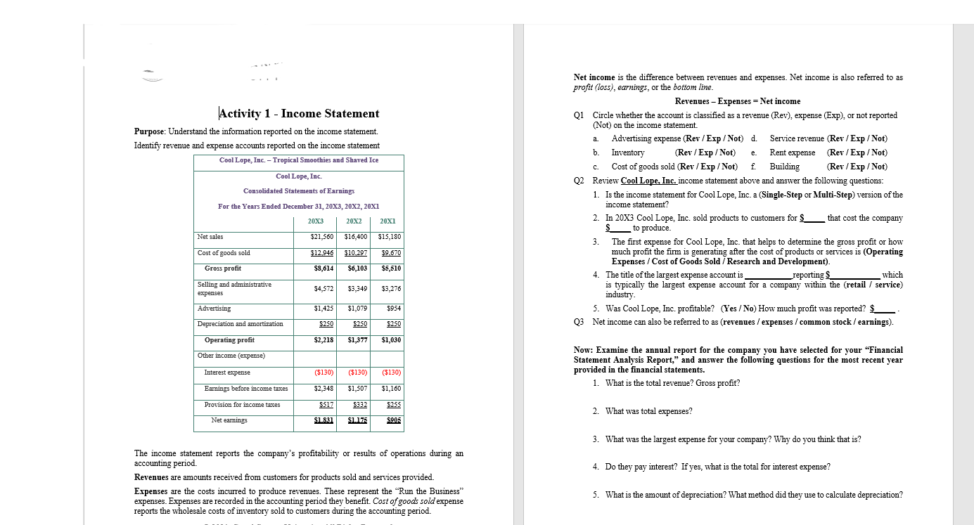 Income Statement — Definition and Example