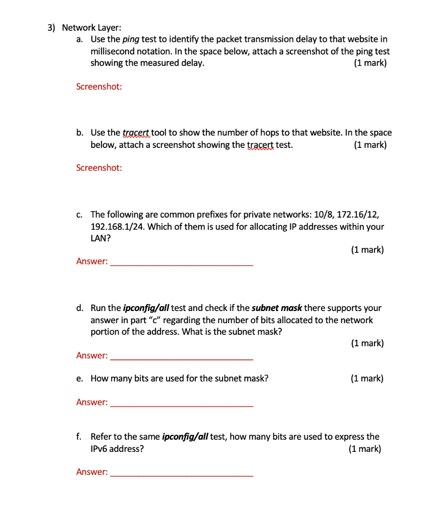 Solved 1) Application Layer a. In the space below, attach a | Chegg.com