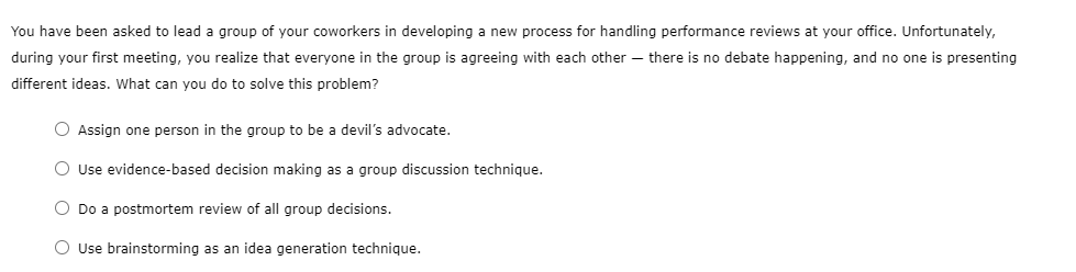 Solved You have been asked to lead a group of your coworkers | Chegg.com