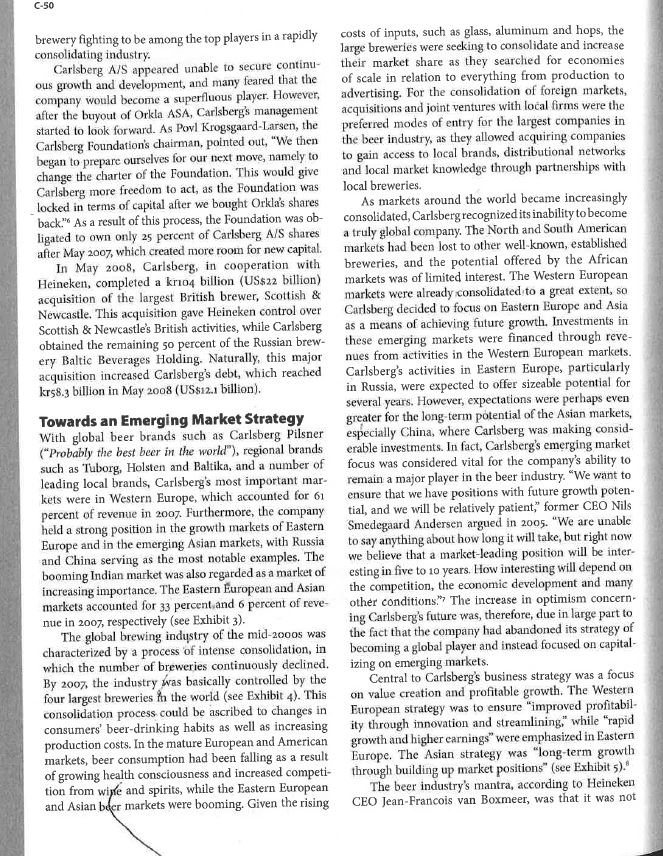 Solved Case 4: Carlsberg in Emerging Markets CASE 4 RIVEV I | Chegg.com