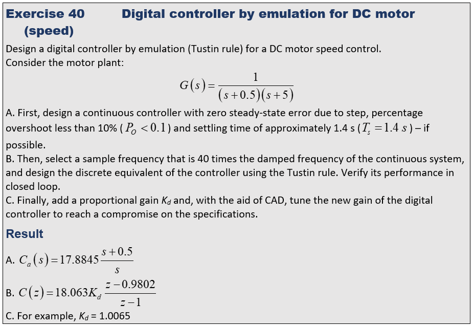 Solved Design a digital controller by emulation (Tustin | Chegg.com