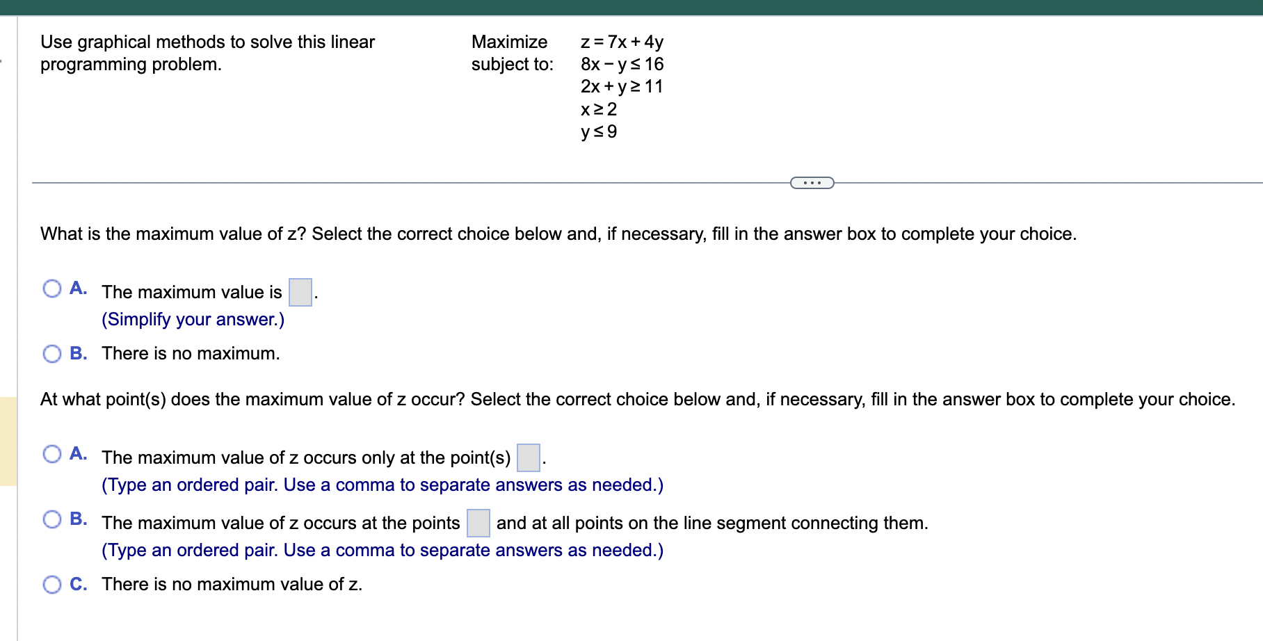 Solved Use graphical methods to solve this linear Maximize | Chegg.com