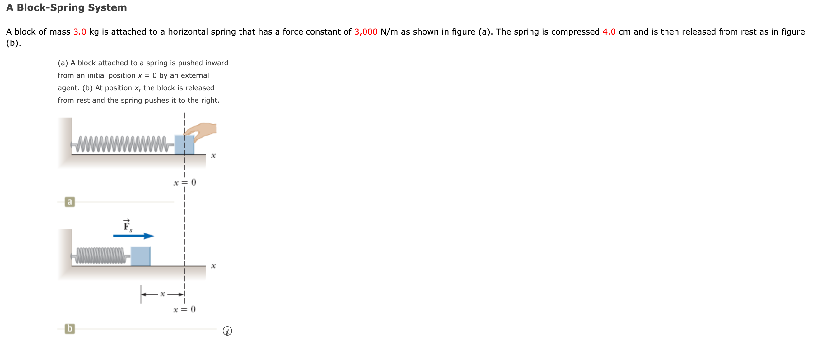 Solved A Block-Spring System (For the following, when | Chegg.com