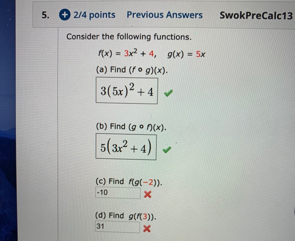 Solved 5 2 4 Points Previous Answers Swokprecalc13