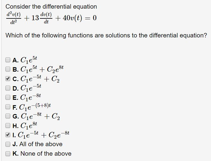 Solved Which of the following functions are solutions to | Chegg.com
