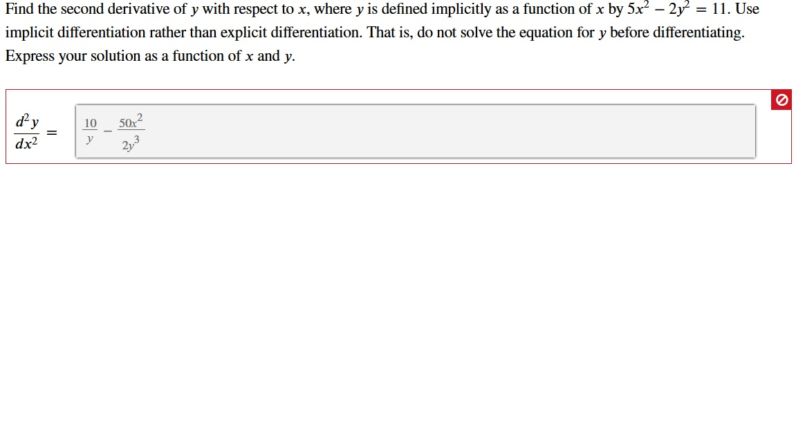 Solved Find The Second Derivative Of Y With Respect To X Chegg