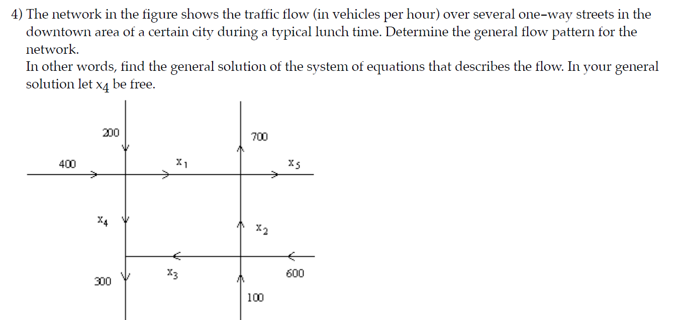 Solved 4) The network in the figure shows the traffic flow | Chegg.com