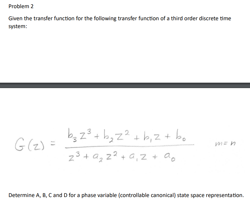 Given the transfer function for the following | Chegg.com