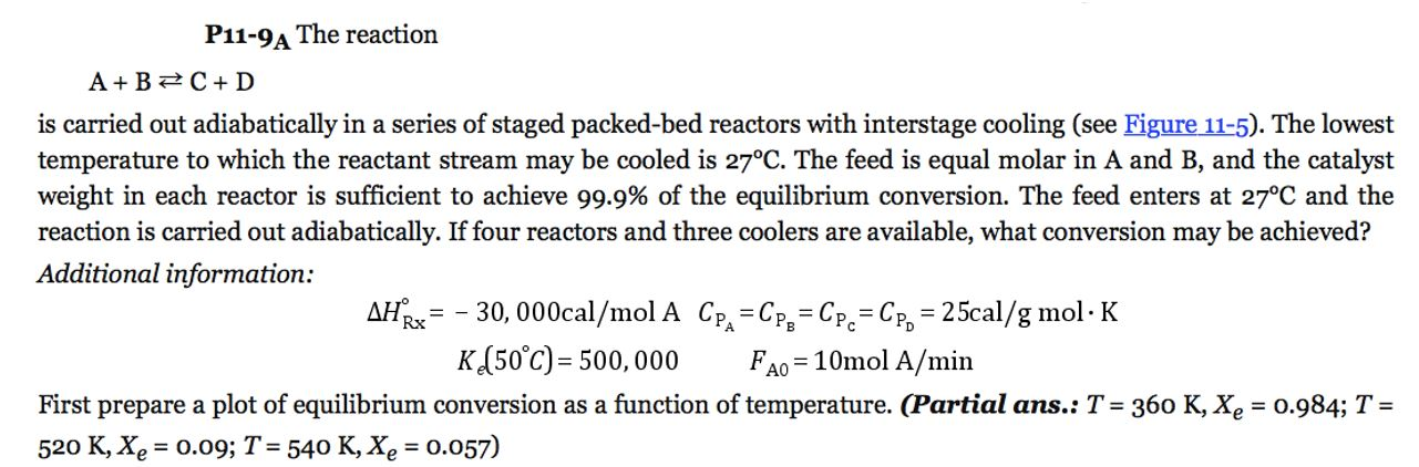 Solved P11-9A The reaction A B C D is carried out | Chegg.com
