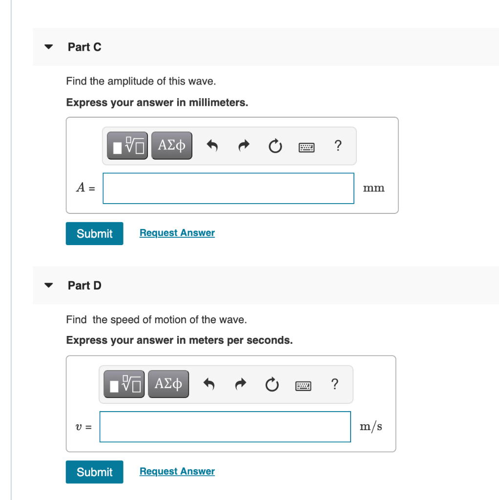 Solved Part C Find the amplitude of this wave. Express | Chegg.com