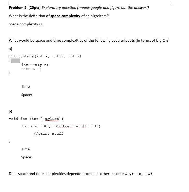 Solved Problem 5. [20pts] Exploratory Question (means Google | Chegg.com