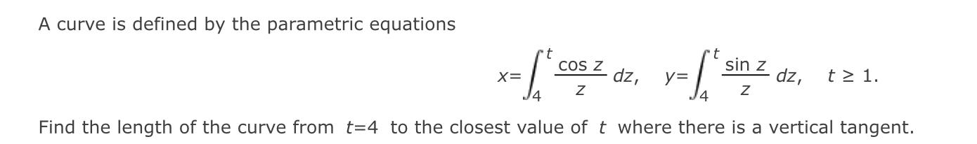 Solved A curve is defined by the parametric equations | Chegg.com