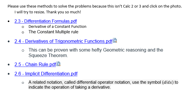 Solved Please use these methods to solve the problems | Chegg.com