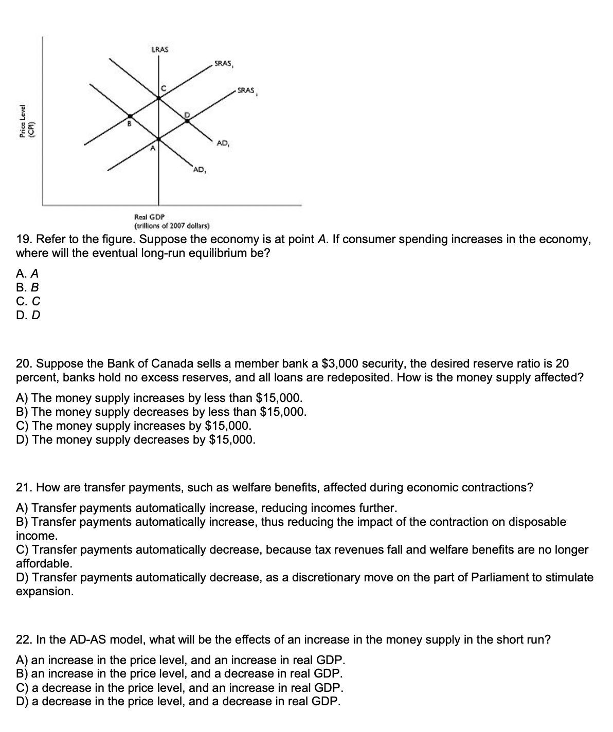 Solved 19. Refer To The Figure. Suppose The Economy Is At | Chegg.com