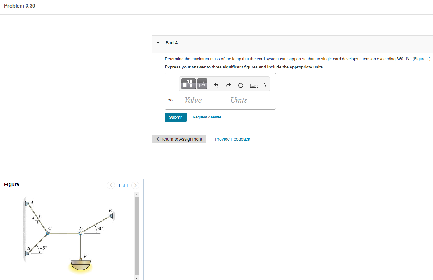 Solved Problem 3.30 Part A Determine the maximum mass of the | Chegg.com