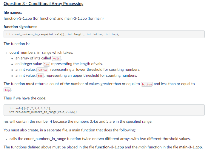 Solved Question 3 - Conditional Array Processing file names: | Chegg.com