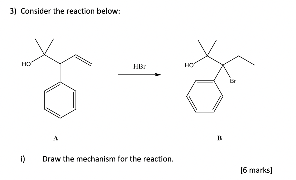 Solved 3) Consider The Reaction Below: A B I) Draw The | Chegg.com