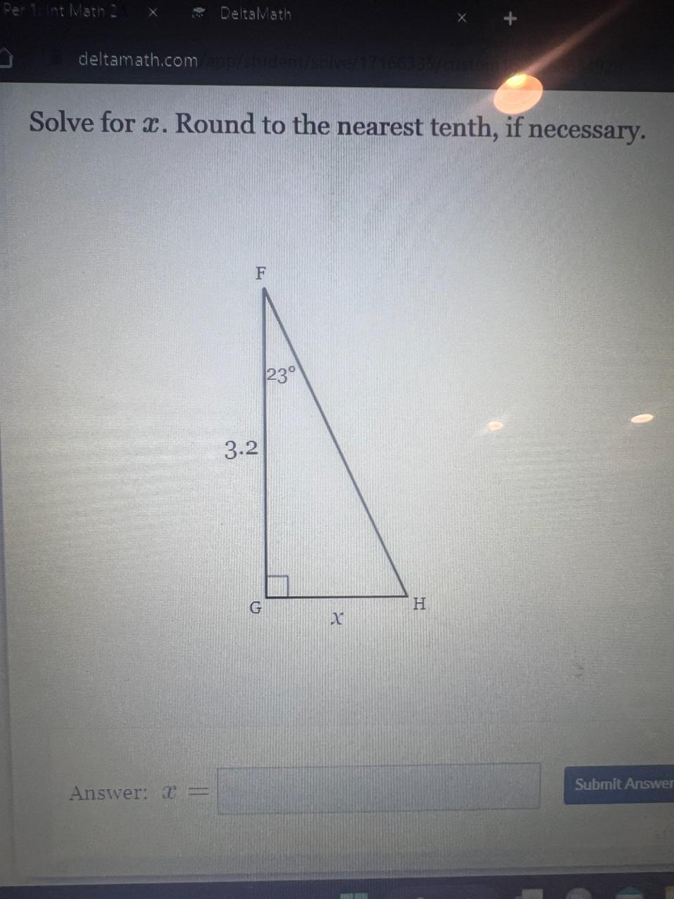 Solved Solve for x. Round to the nearest tenth, if | Chegg.com