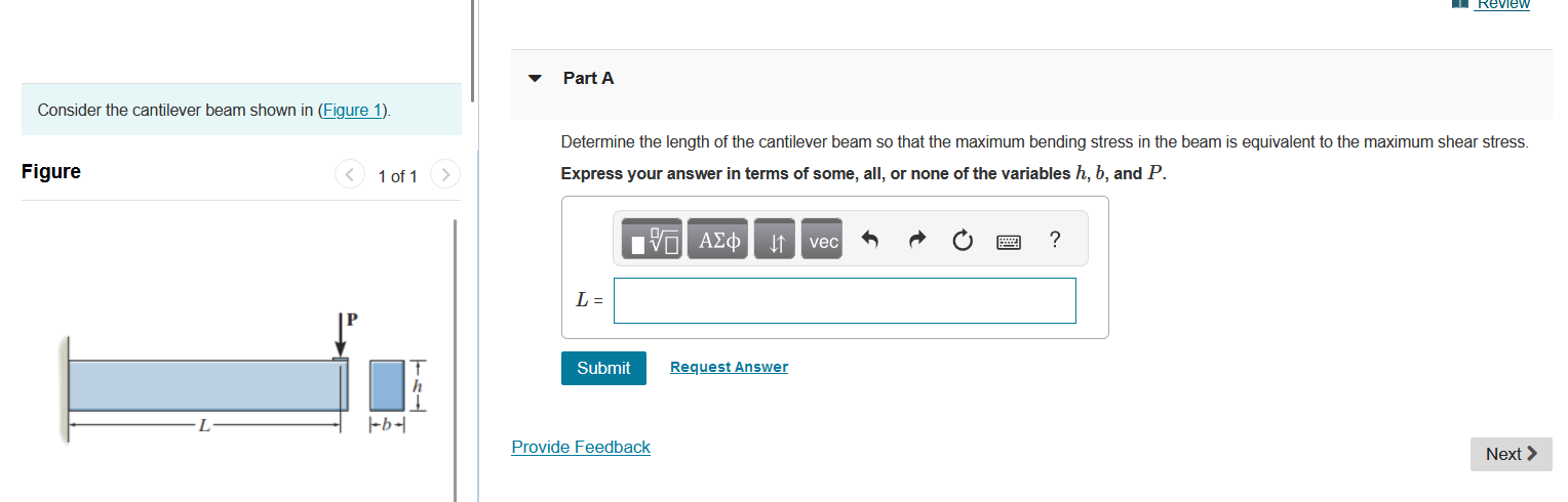 Solved Consider the cantilever beam shown in Determine the | Chegg.com