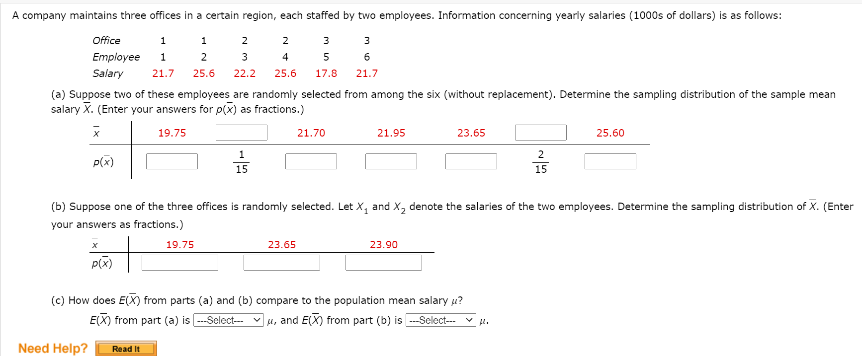 Solved A company maintains three offices in a certain | Chegg.com