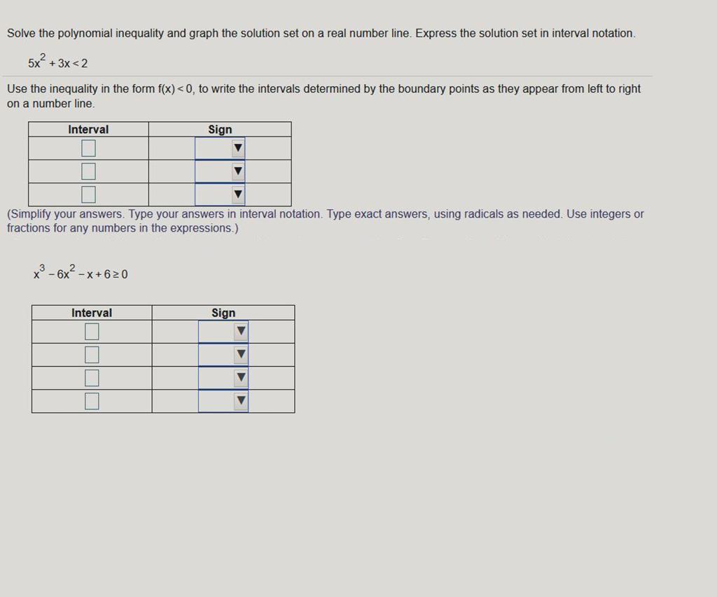 Solved Solve the polynomial inequality and graph the | Chegg.com